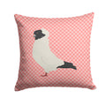Nun Pigeon Pink Check Decorative Throw Pillow 14x14 Indoor Outdoor Accent Cushion, Fabric Cover with Insert for Sofa, Bed, Porch & Living Room