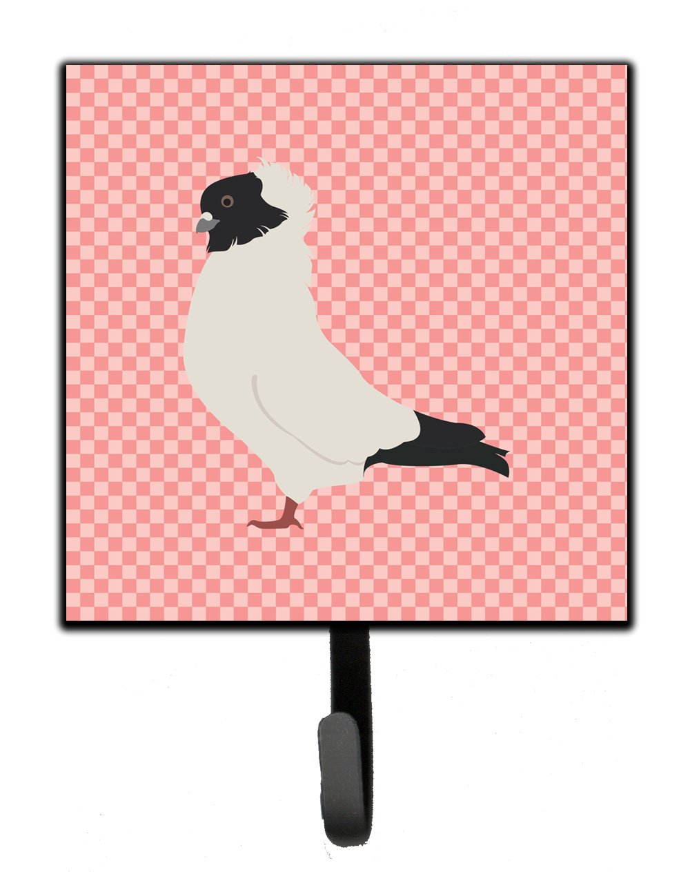 Nun Pigeon Pink Check Leash or Key Holder Wall Hooks, Key Hooks Holder, Coat Rack Wall Mount, Coat Hooks, Hooks for Hanging Keys, Towels, Aprons, Leashes