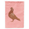 African Owl Pigeon Pink Check House Flag 28x40 Porch Sleeve Pole Decorative Outside Yard Banner Artwork Wall Hanging, Polyester