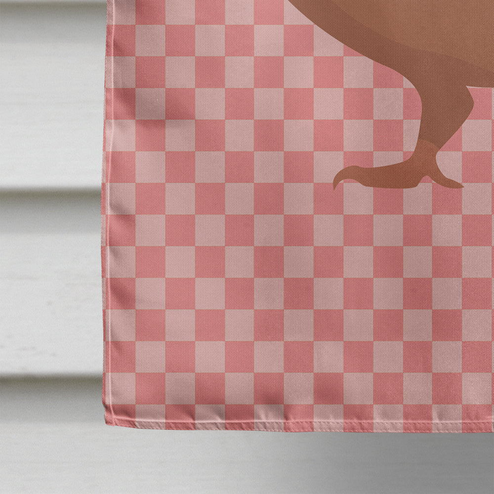 African Owl Pigeon Pink Check House Flag 28x40 Porch Sleeve Pole Decorative Outside Yard Banner Artwork Wall Hanging, Polyester