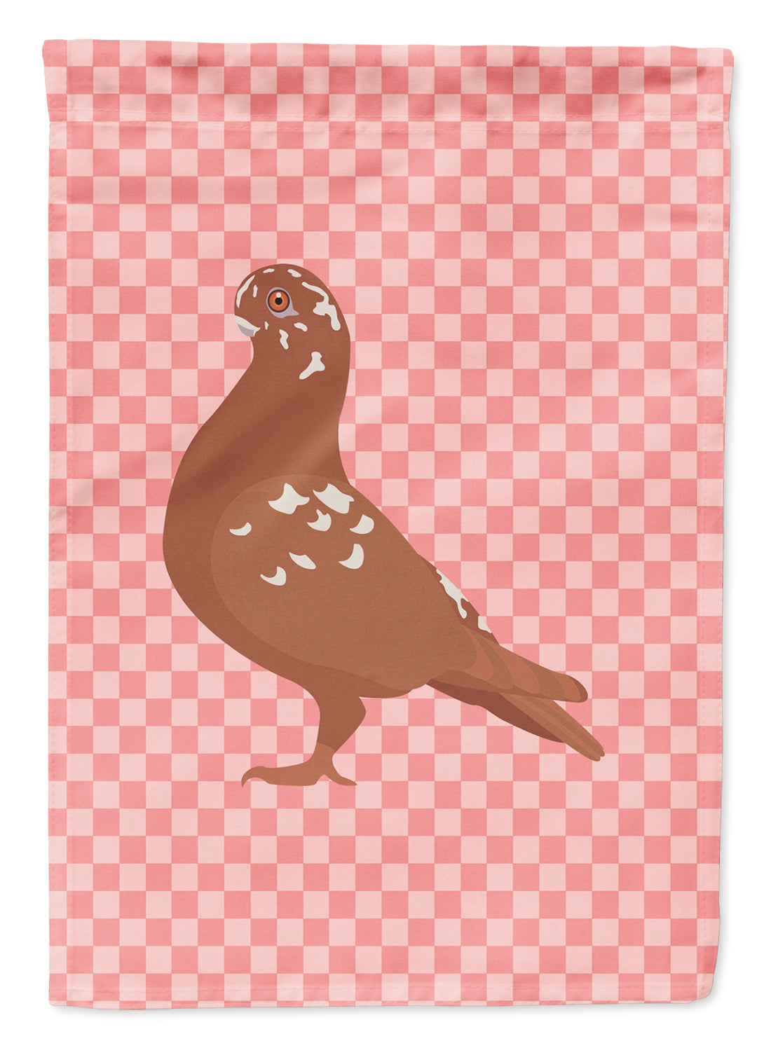 African Owl Pigeon Pink Check Garden Flag Mailbox Decorative Yard Banner Outside Patio Artwork for Flower Beds, Garden Size, Multicolor