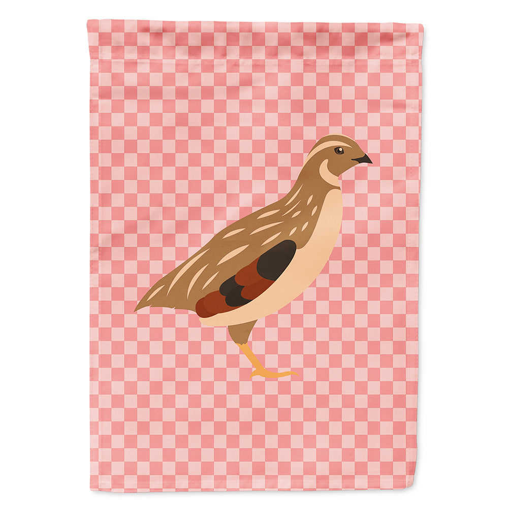 Golden Phoenix Quail Pink Check House Flag 28x40 Porch Sleeve Pole Decorative Outside Yard Banner Artwork Wall Hanging, Polyester