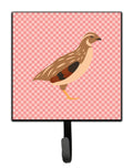 Golden Phoenix Quail Pink Check Leash or Key Holder Wall Hooks, Key Hooks Holder, Coat Rack Wall Mount, Coat Hooks, Hooks for Hanging Keys, Towels, Aprons, Leashes