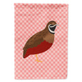 Chinese Painted or King Quail Pink Check House Flag 28x40 Porch Sleeve Pole Decorative Outside Yard Banner Artwork Wall Hanging, Polyester