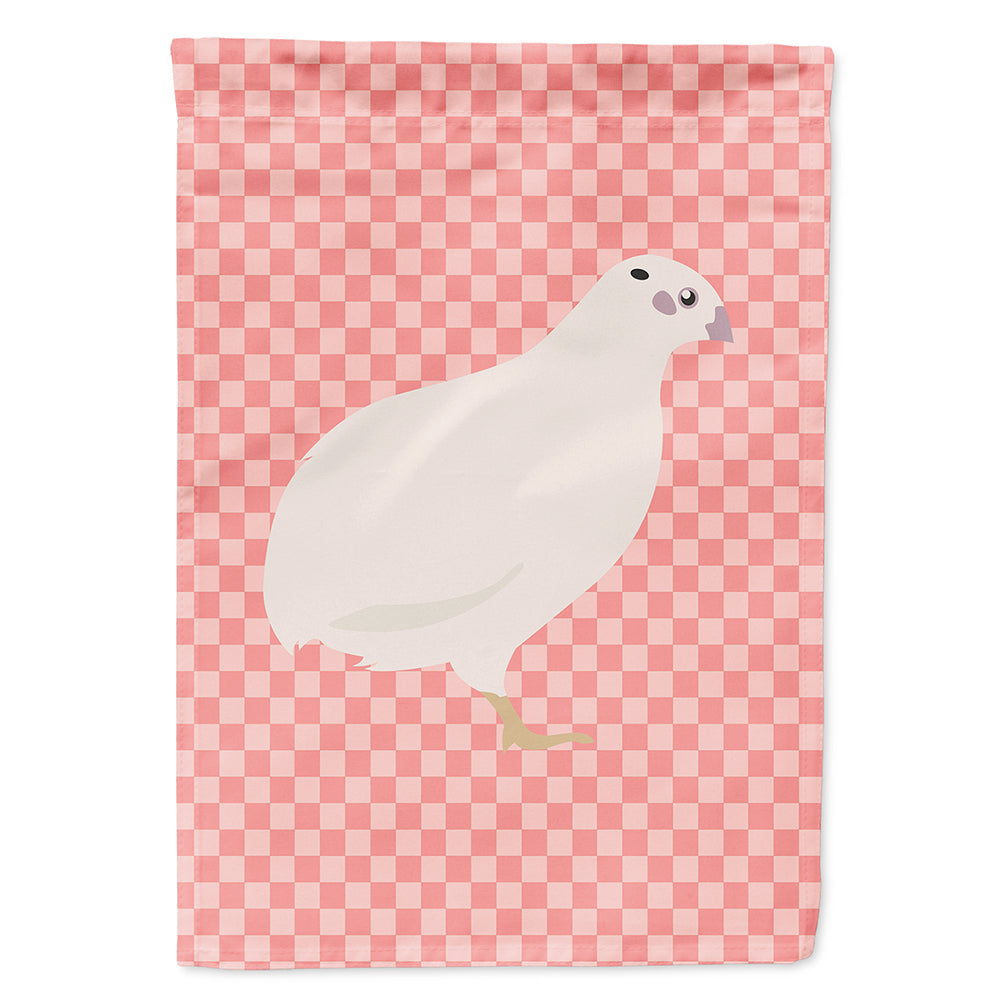 Texas Quail Pink Check House Flag 28x40 Porch Sleeve Pole Decorative Outside Yard Banner Artwork Wall Hanging, Polyester