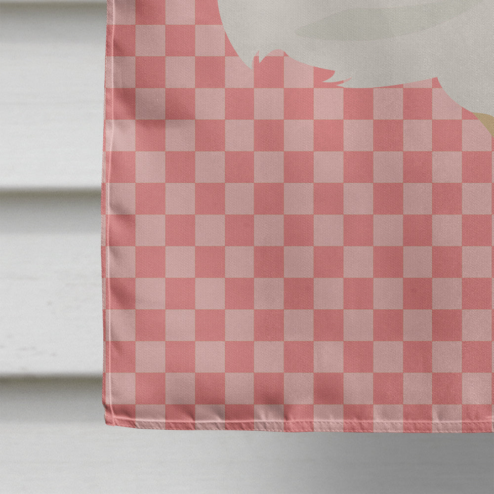 Texas Quail Pink Check House Flag 28x40 Porch Sleeve Pole Decorative Outside Yard Banner Artwork Wall Hanging, Polyester