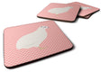 Texas Quail Pink Check Foam Coasters Set of 4 Cup Coasters for Indoor Outdoor, Tabletop Protection, Anti Slip, Mouse pad Material