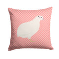 Texas Quail Pink Check Decorative Throw Pillow 14x14 Indoor Outdoor Accent Cushion, Fabric Cover with Insert for Sofa, Bed, Porch & Living Room