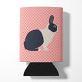 Dutch Rabbit Pink Check Can or Bottle Hugger Cooler Sleeve for Standard 12 oz Cans, Insulated Foam Beer & Soda Can Hugger Reusable