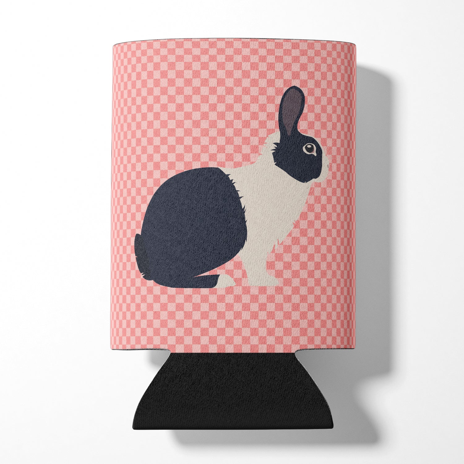 Dutch Rabbit Pink Check Can or Bottle Hugger Cooler Sleeve for Standard 12 oz Cans, Insulated Foam Beer & Soda Can Hugger Reusable
