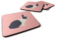 Dutch Rabbit Pink Check Foam Coasters Set of 4 Cup Coasters for Indoor Outdoor, Tabletop Protection, Anti Slip, Mouse pad Material