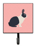 Dutch Rabbit Pink Check Leash or Key Holder Wall Hooks, Key Hooks Holder, Coat Rack Wall Mount, Coat Hooks, Hooks for Hanging Keys, Towels, Aprons, Leashes