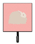 Fluffy Angora Rabbit Pink Check Leash or Key Holder Wall Hooks, Key Hooks Holder, Coat Rack Wall Mount, Coat Hooks, Hooks for Hanging Keys, Towels, Aprons, Leashes