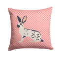 English Spot Rabbit Pink Check Decorative Throw Pillow 14x14 Indoor Outdoor Accent Cushion, Fabric Cover with Insert for Sofa, Bed, Porch & Living Room