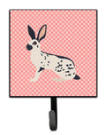 English Spot Rabbit Pink Check Leash or Key Holder Wall Hooks, Key Hooks Holder, Coat Rack Wall Mount, Coat Hooks, Hooks for Hanging Keys, Towels, Aprons, Leashes