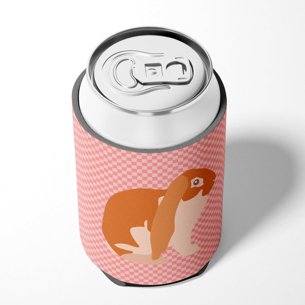 English Lop Rabbit Pink Check Can or Bottle Hugger Cooler Sleeve for Standard 12 oz Cans, Insulated Foam Beer & Soda Can Hugger Reusable