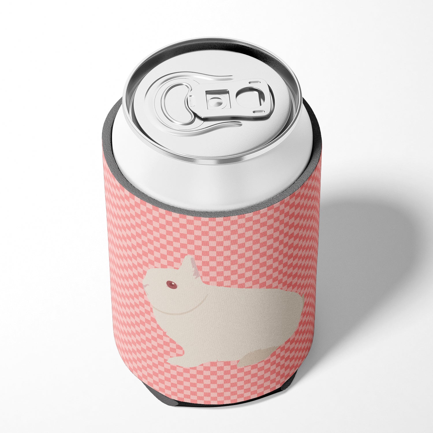 Hermelin Rabbit Pink Check Can or Bottle Hugger Cooler Sleeve for Standard 12 oz Cans, Insulated Foam Beer & Soda Can Hugger Reusable