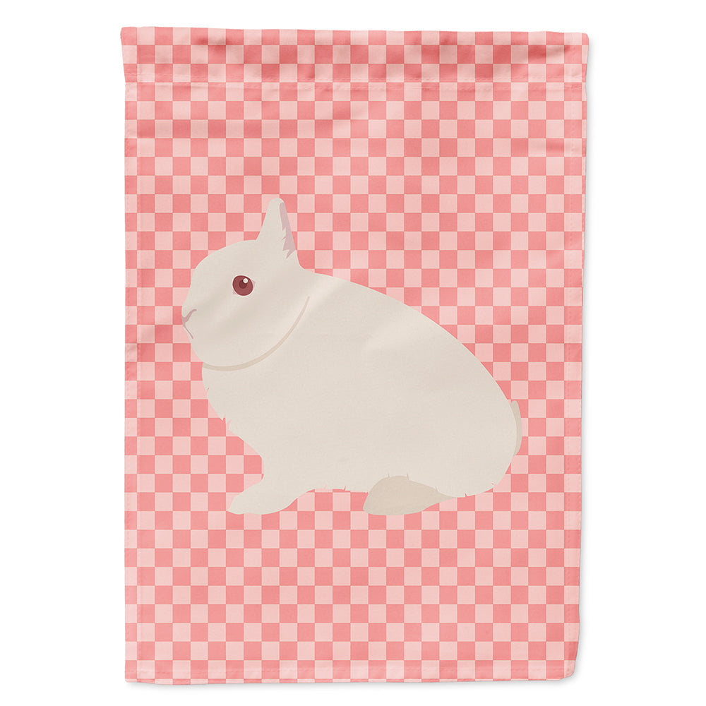 Hermelin Rabbit Pink Check House Flag 28x40 Porch Sleeve Pole Decorative Outside Yard Banner Artwork Wall Hanging, Polyester