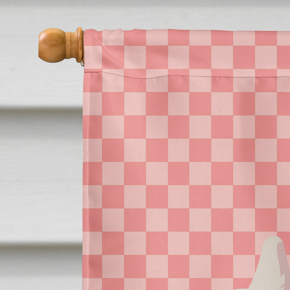 Hermelin Rabbit Pink Check House Flag 28x40 Porch Sleeve Pole Decorative Outside Yard Banner Artwork Wall Hanging, Polyester