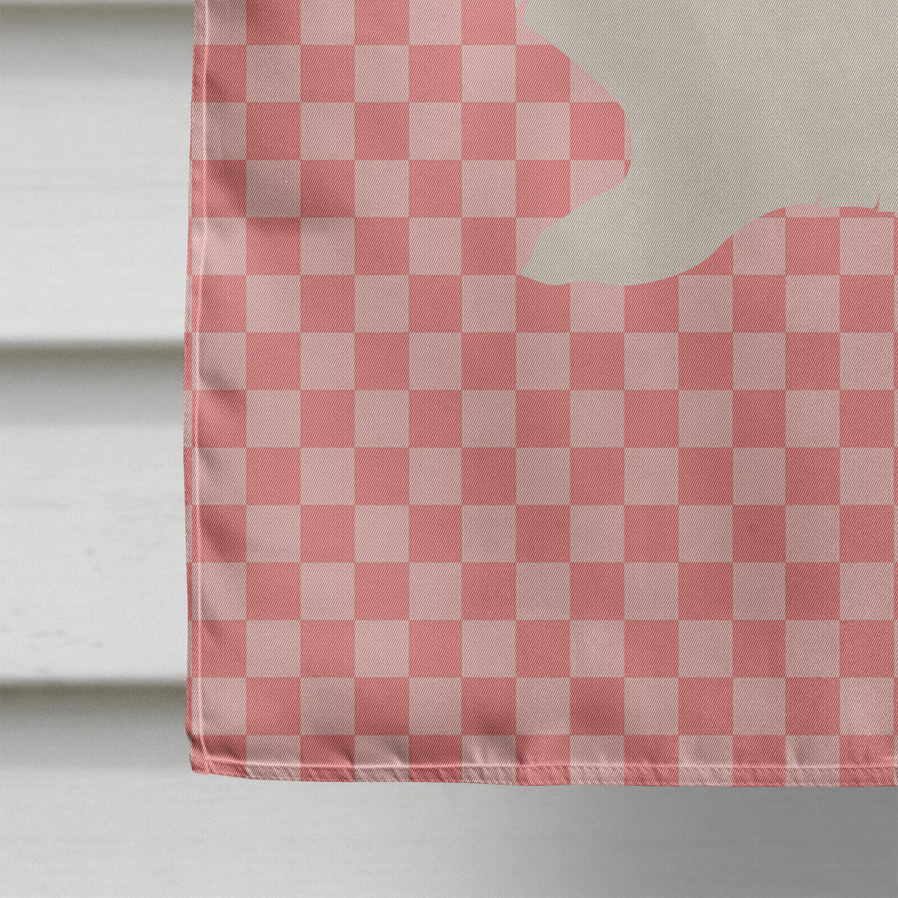 Hermelin Rabbit Pink Check House Flag 28x40 Porch Sleeve Pole Decorative Outside Yard Banner Artwork Wall Hanging, Polyester