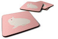 Hermelin Rabbit Pink Check Foam Coasters Set of 4 Cup Coasters for Indoor Outdoor, Tabletop Protection, Anti Slip, Mouse pad Material
