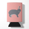 Giant Chinchilla Rabbit Pink Check Can or Bottle Hugger Cooler Sleeve for Standard 12 oz Cans, Insulated Foam Beer & Soda Can Hugger Reusable