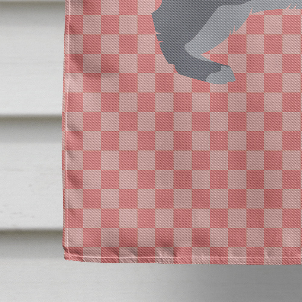 Giant Chinchilla Rabbit Pink Check House Flag 28x40 Porch Sleeve Pole Decorative Outside Yard Banner Artwork Wall Hanging, Polyester