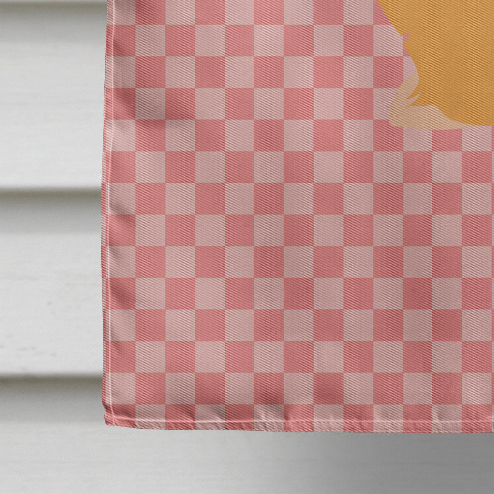 Holland Lop Rabbit Pink Check House Flag 28x40 Porch Sleeve Pole Decorative Outside Yard Banner Artwork Wall Hanging, Polyester