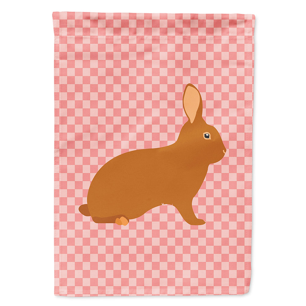 Rex Rabbit Pink Check House Flag 28x40 Porch Sleeve Pole Decorative Outside Yard Banner Artwork Wall Hanging, Polyester