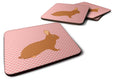 Rex Rabbit Pink Check Foam Coasters Set of 4 Cup Coasters for Indoor Outdoor, Tabletop Protection, Anti Slip, Mouse pad Material