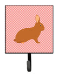 Rex Rabbit Pink Check Leash or Key Holder Wall Hooks, Key Hooks Holder, Coat Rack Wall Mount, Coat Hooks, Hooks for Hanging Keys, Towels, Aprons, Leashes