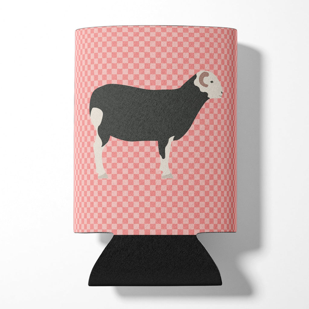 Herwick Sheep Pink Check Can or Bottle Hugger Cooler Sleeve for Standard 12 oz Cans, Insulated Foam Beer & Soda Can Hugger Reusable