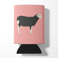 Herwick Sheep Pink Check Can or Bottle Hugger Cooler Sleeve for Standard 12 oz Cans, Insulated Foam Beer & Soda Can Hugger Reusable