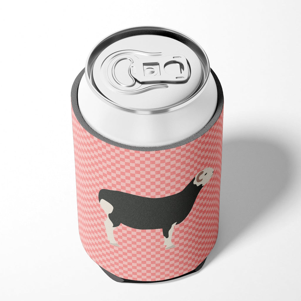 Herwick Sheep Pink Check Can or Bottle Hugger Cooler Sleeve for Standard 12 oz Cans, Insulated Foam Beer & Soda Can Hugger Reusable