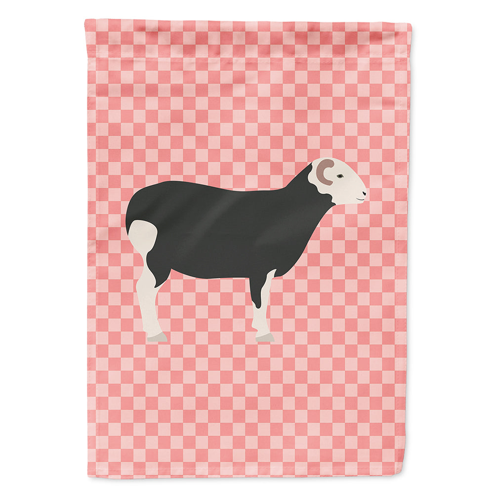 Herwick Sheep Pink Check House Flag 28x40 Porch Sleeve Pole Decorative Outside Yard Banner Artwork Wall Hanging, Polyester
