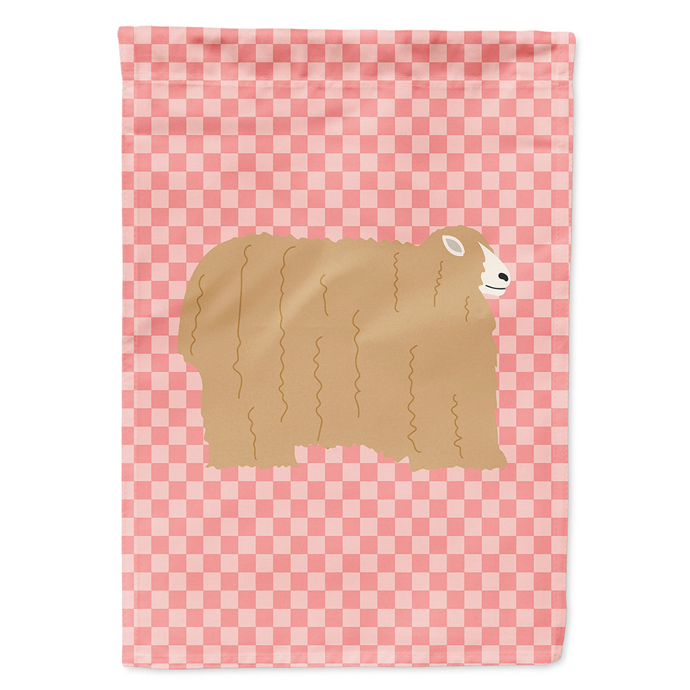 Lincoln Longwool Sheep Pink Check House Flag 28x40 Porch Sleeve Pole Decorative Outside Yard Banner Artwork Wall Hanging, Polyester