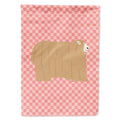 Lincoln Longwool Sheep Pink Check House Flag 28x40 Porch Sleeve Pole Decorative Outside Yard Banner Artwork Wall Hanging, Polyester
