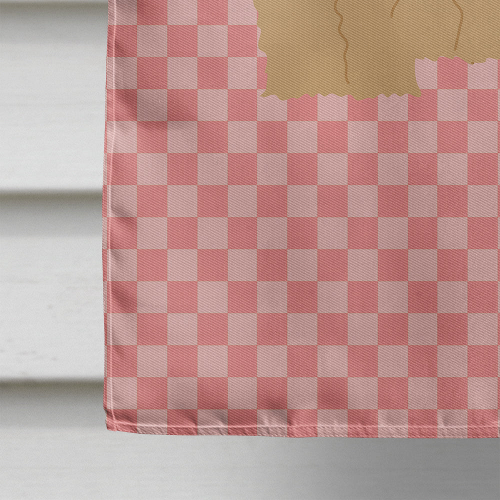 Lincoln Longwool Sheep Pink Check House Flag 28x40 Porch Sleeve Pole Decorative Outside Yard Banner Artwork Wall Hanging, Polyester
