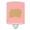 Lincoln Longwool Sheep Pink Check Ceramic Night Light Compact, UL-Certified, Ideal for Bedroom, Bathroom, Nursery, Hallway, Kitchen, 6x4x3, Multicolor