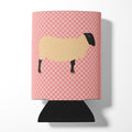 Suffolk Sheep Pink Check Can or Bottle Hugger Cooler Sleeve for Standard 12 oz Cans, Insulated Foam Beer & Soda Can Hugger Reusable