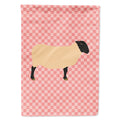 Suffolk Sheep Pink Check House Flag 28x40 Porch Sleeve Pole Decorative Outside Yard Banner Artwork Wall Hanging, Polyester