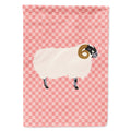 Scottish Blackface Sheep Pink Check House Flag 28x40 Porch Sleeve Pole Decorative Outside Yard Banner Artwork Wall Hanging, Polyester