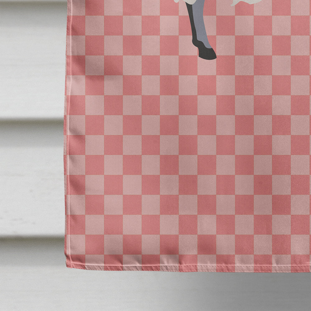Scottish Blackface Sheep Pink Check House Flag 28x40 Porch Sleeve Pole Decorative Outside Yard Banner Artwork Wall Hanging, Polyester