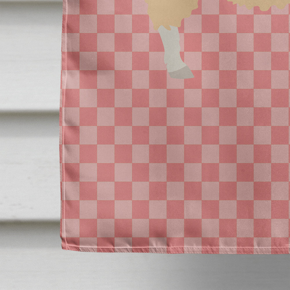 English Leicester Longwool Sheep Pink Check House Flag 28x40 Porch Sleeve Pole Decorative Outside Yard Banner Artwork Wall Hanging, Polyester