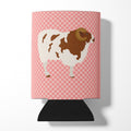 Jacob Sheep Pink Check Can or Bottle Hugger Cooler Sleeve for Standard 12 oz Cans, Insulated Foam Beer & Soda Can Hugger Reusable