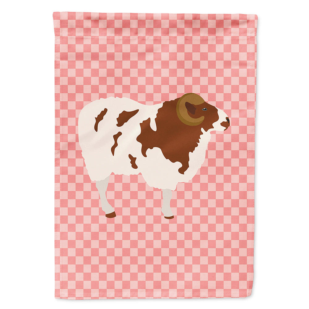 Jacob Sheep Pink Check House Flag 28x40 Porch Sleeve Pole Decorative Outside Yard Banner Artwork Wall Hanging, Polyester
