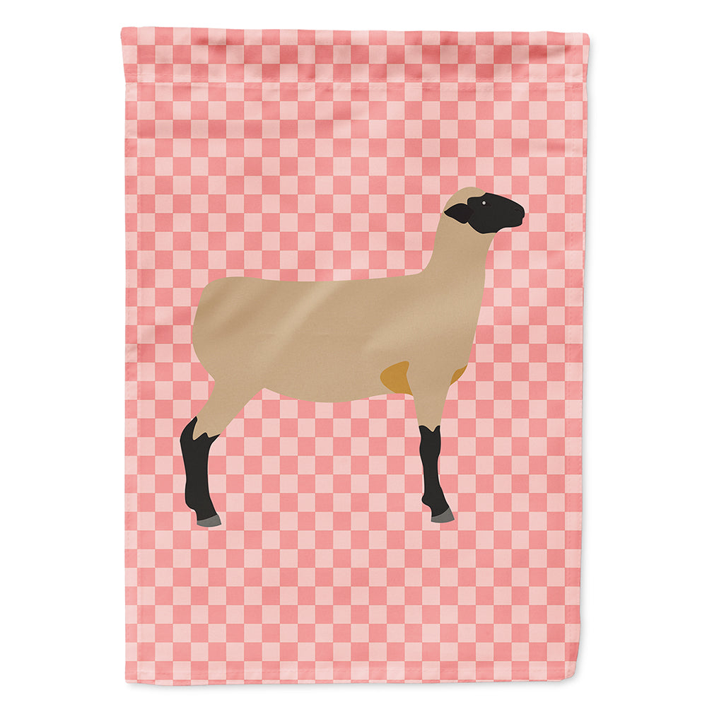 Hampshire Down Sheep Pink Check House Flag 28x40 Porch Sleeve Pole Decorative Outside Yard Banner Artwork Wall Hanging, Polyester