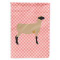 Hampshire Down Sheep Pink Check House Flag 28x40 Porch Sleeve Pole Decorative Outside Yard Banner Artwork Wall Hanging, Polyester