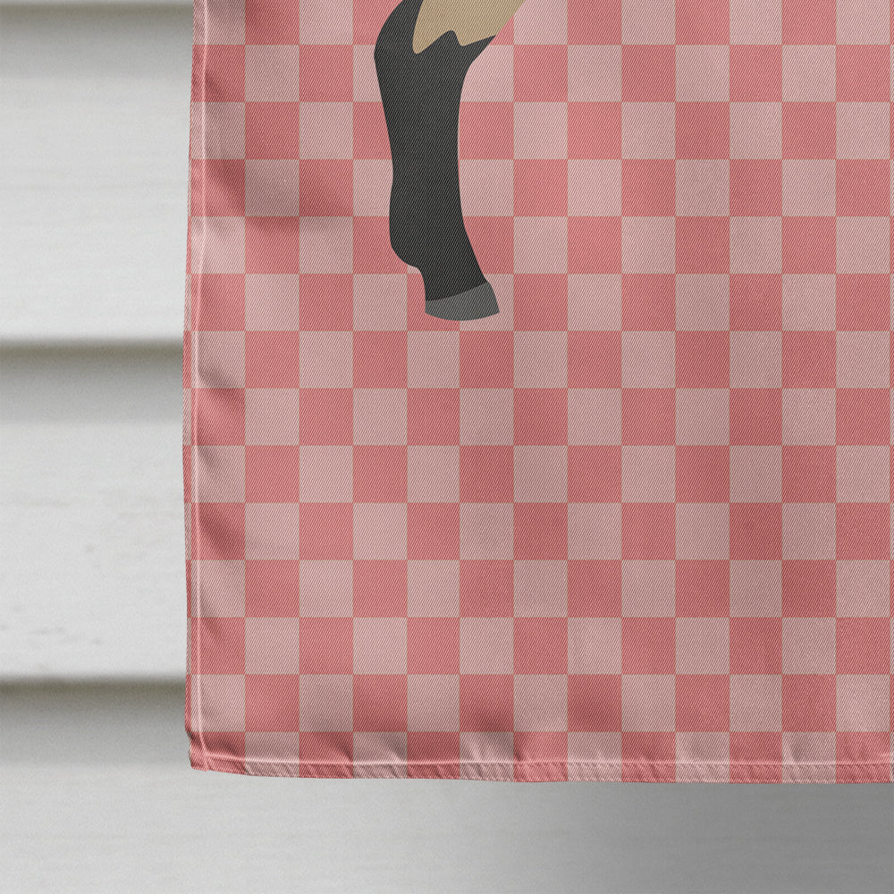 Hampshire Down Sheep Pink Check House Flag 28x40 Porch Sleeve Pole Decorative Outside Yard Banner Artwork Wall Hanging, Polyester
