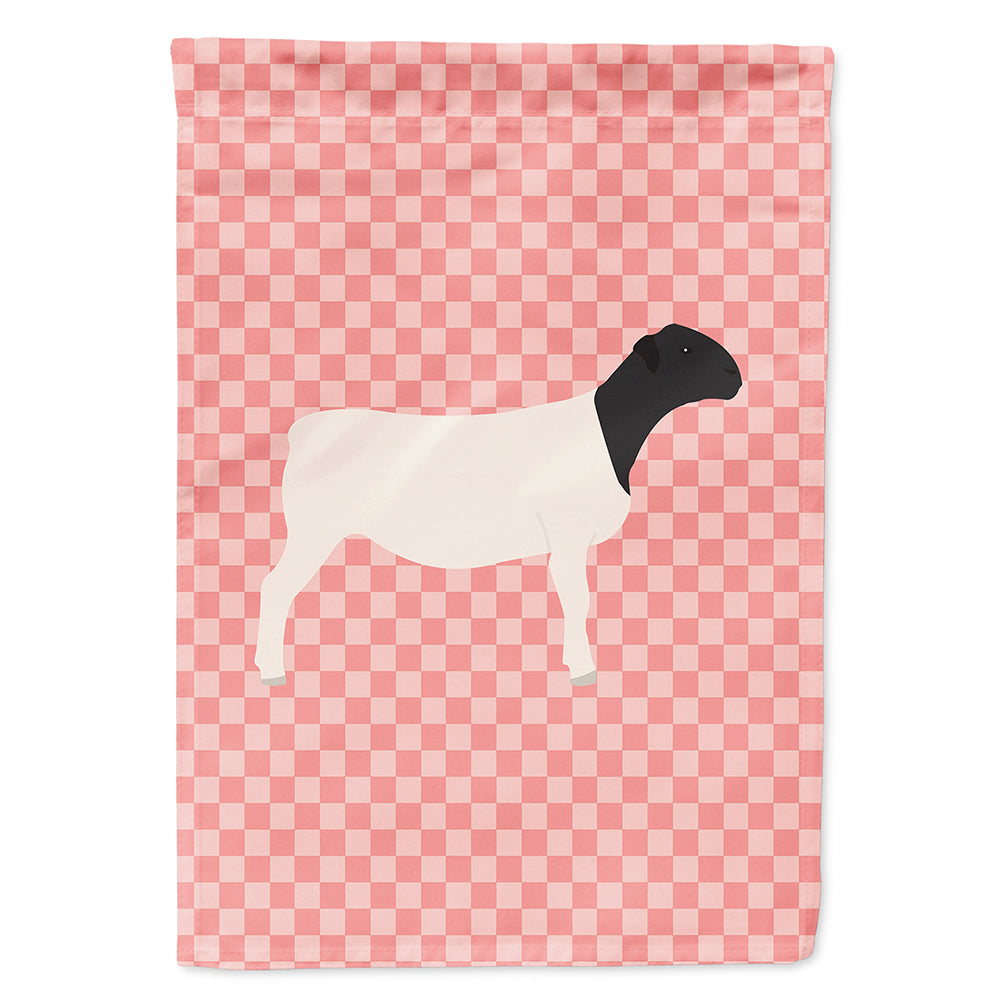 Dorper Sheep Pink Check House Flag 28x40 Porch Sleeve Pole Decorative Outside Yard Banner Artwork Wall Hanging, Polyester